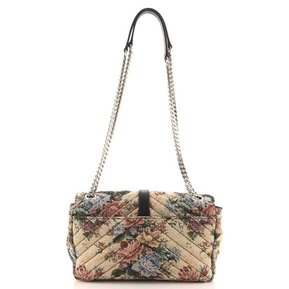 Saint Laurent Classic Monogram Envelope Satchel Matelasse Chevron Printed Fabric - Picture 4 of 7